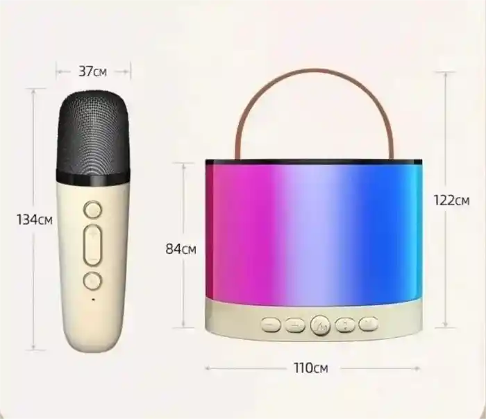 K52 Karaoke Machine with 2 Mic for Kids with Wireless Mics, 4-12 Years Old Girls & Boys Birthday Gifts, Christmas Party & Kids Gifts (Cute Little & Portable) Bluetooth Speaker (Sound Loud)